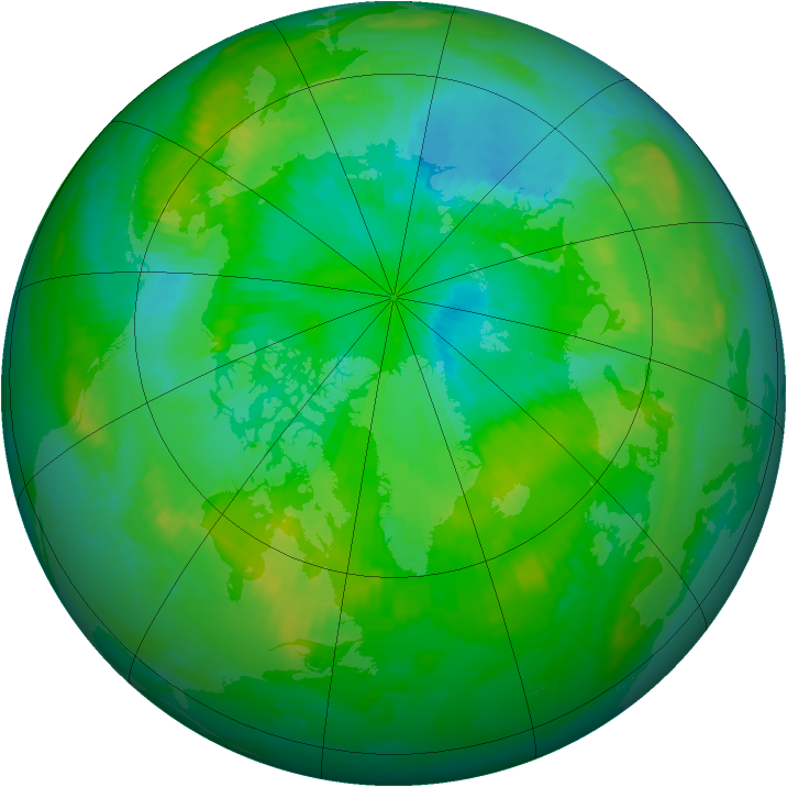 Arctic ozone map for 16 August 1998